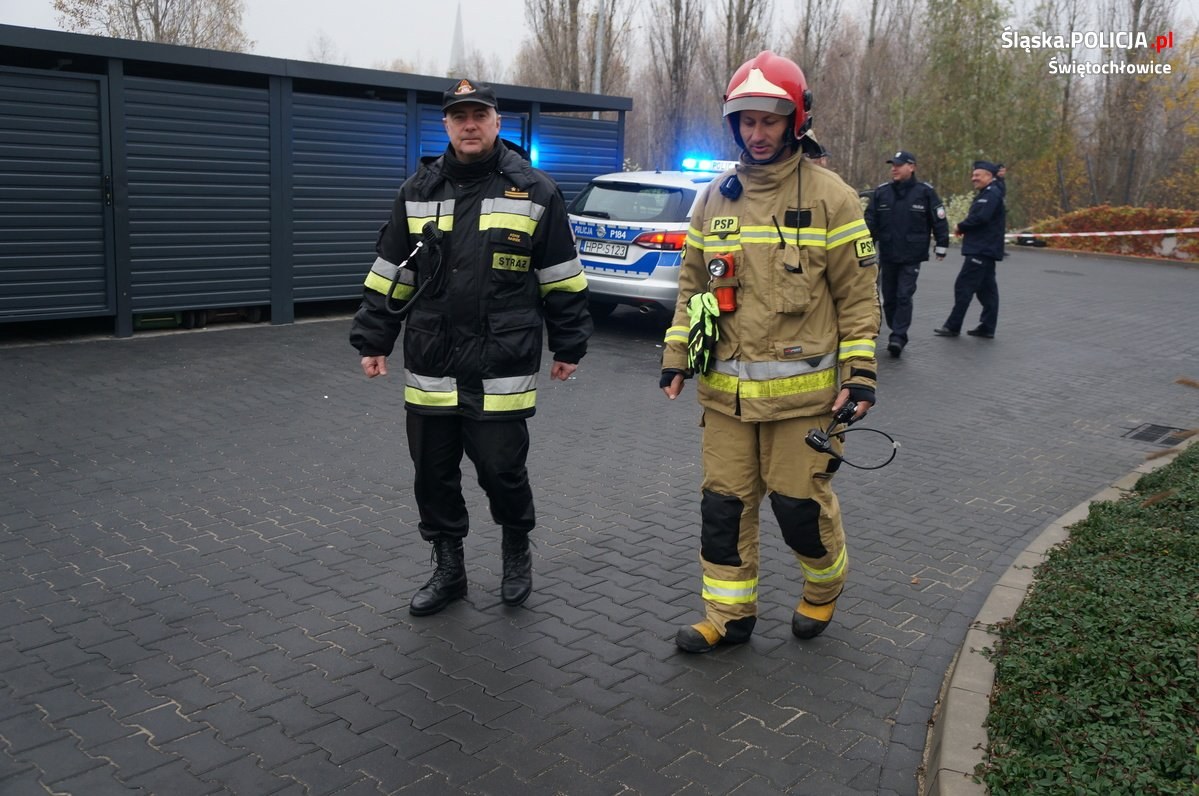 Bomba w Świętochłowicach Ćwiczenie policjantów i strażaków 4